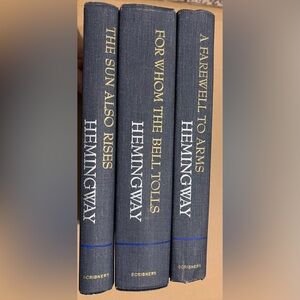 3 Hemingway HB Scribners-A Farewell to Arms, The Sun Also Rises, For Whom Bell